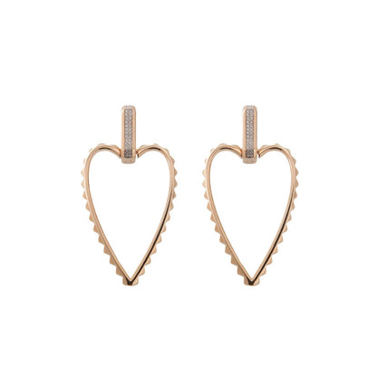 Rue Des Mille Big Bold Heart Earring ORZ-008CUOBO