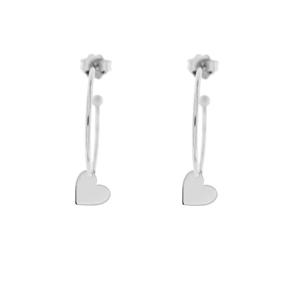 Rue Des Mille Hoop Earrings with Micro Heart Pendant ORD1CUO