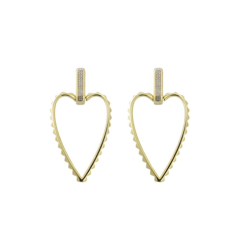 Rue Des Mille Big Bold Heart Earring ORZ-008CUOBO