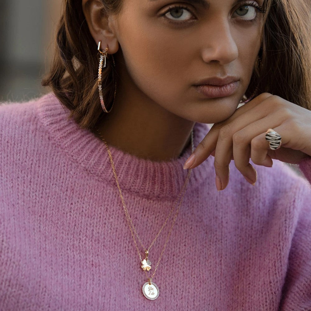 Girocollo Rue Des Mille Medaglia Yes I Do - Catena Maglia Allungata Sottile GRZ-009 TD YES