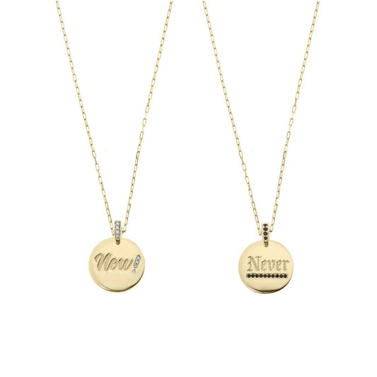 Girocollo Rue Des Mille Medaglia Doubleface NOW or NEVER - Catena Maglia Allungata Sottile GRZ-009.TD.NOW