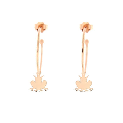 Rue Des Mille Hoop Earrings with Micro Frog Pendant ORD1RAN