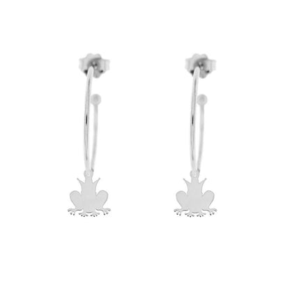 Rue Des Mille Hoop Earrings with Micro Frog Pendant ORD1RAN