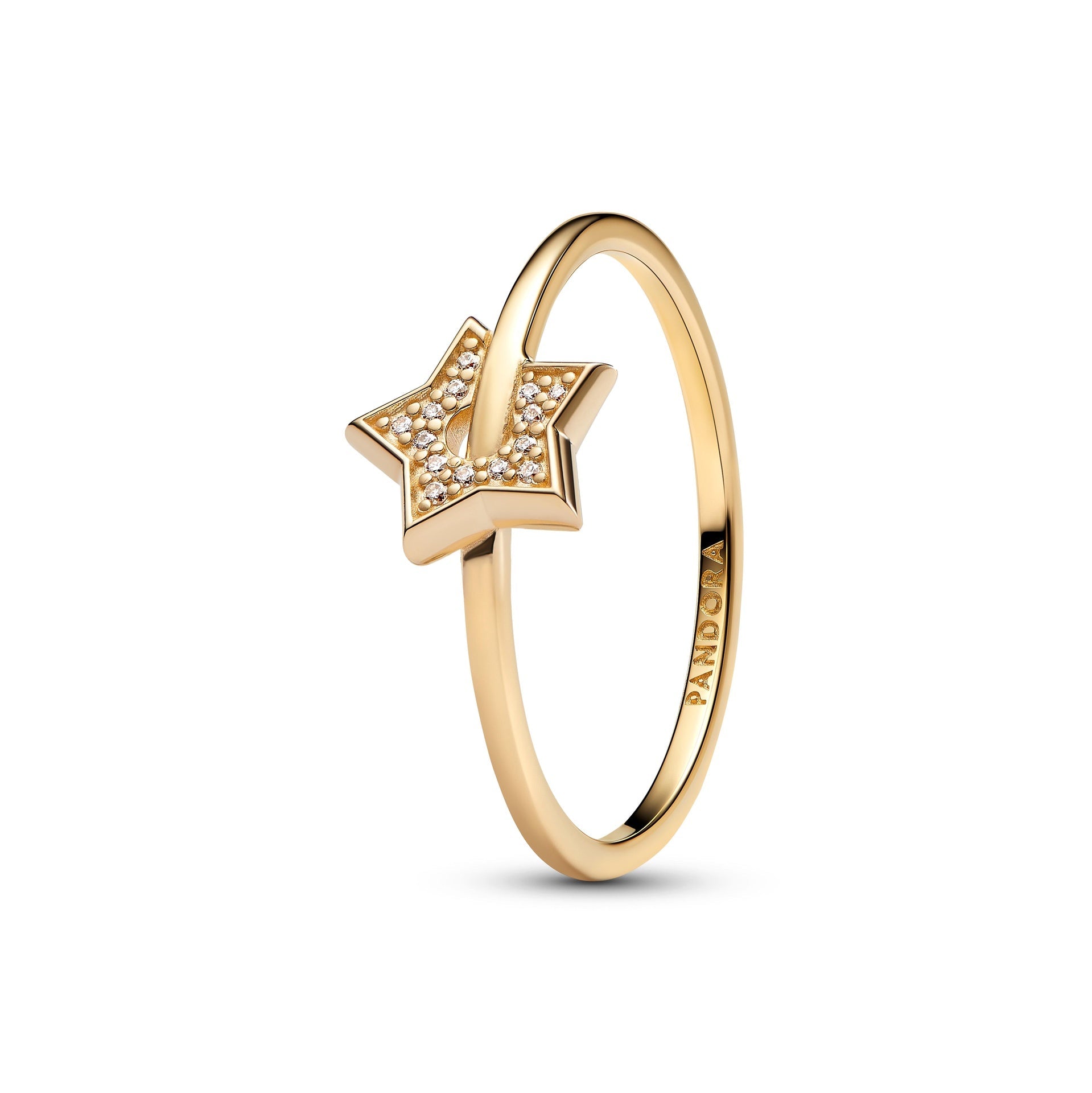 Anello Pandora Talisman Stella in oro 14k con pavé di diamanti creati in laboratorio - 154794C01