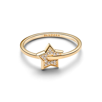 Anello Pandora Talisman Stella in oro 14k con pavé di diamanti creati in laboratorio - 154794C01