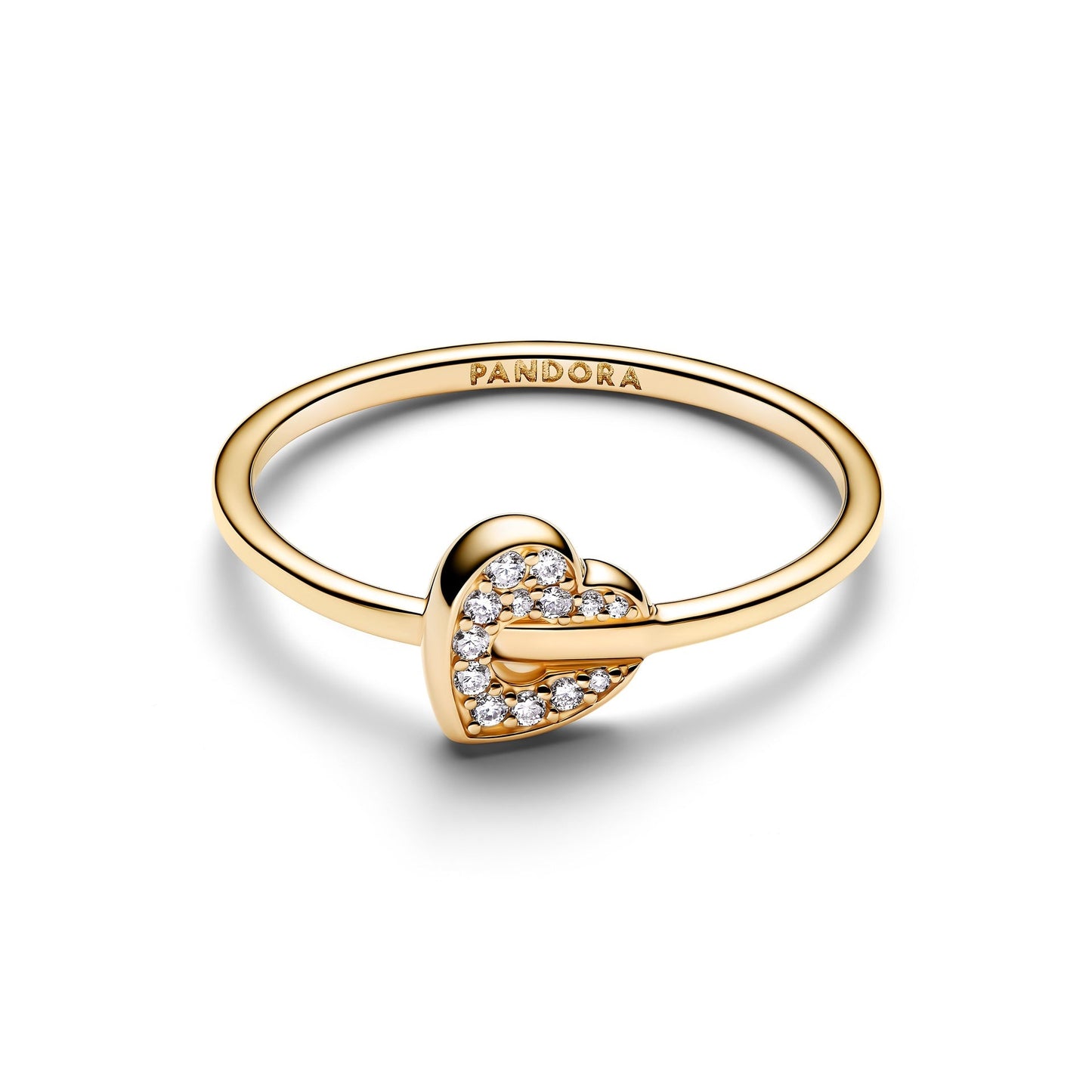 Anello Pandora Talisman Cuore in oro 14k con pavé di diamanti creati in laboratorio - 154795C01