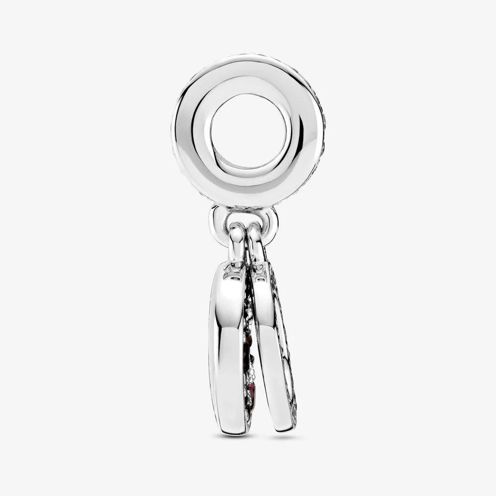 Pandora Double Dangle Charm with Sparkling Red Disc 799186C03