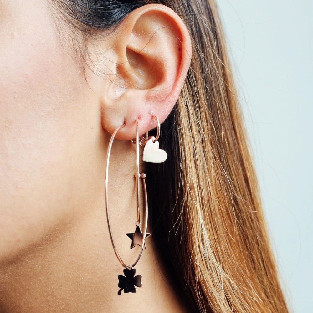 Rue Des Mille Hoop Earrings with Micro Star Pendant ORD3STE