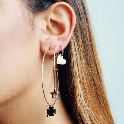 Rue Des Mille Hoop Earrings with Micro Star Pendant ORD3STE