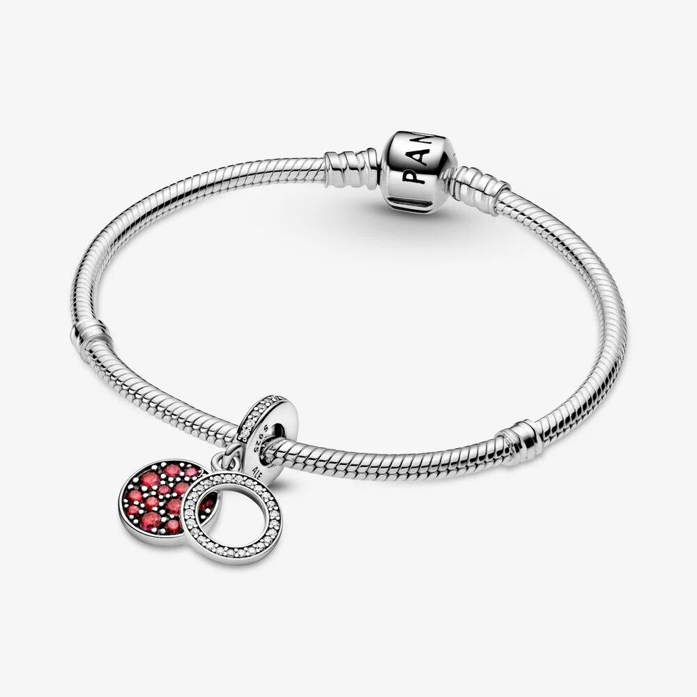 Pandora Double Dangle Charm with Sparkling Red Disc 799186C03