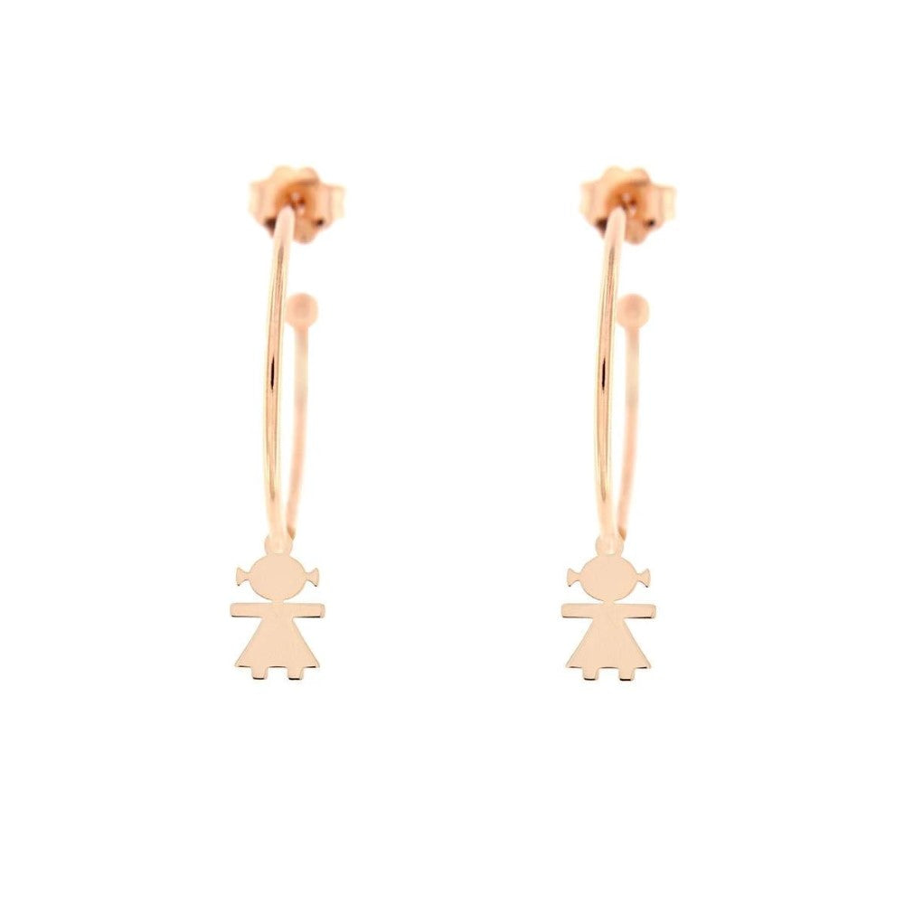Rue Des Mille Hoop Earrings with Micro Baby Pendant ORD4BIMBA
