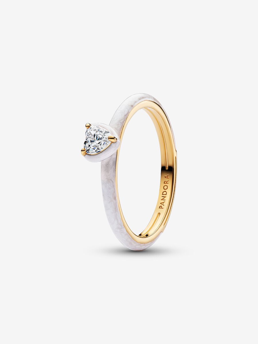 Anello Pandora White Chakra Heart Pandora ME Placcatura in Oro 14k