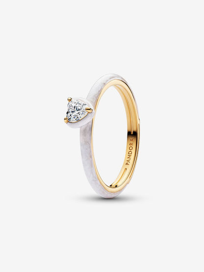 Anello Pandora White Chakra Heart Pandora ME Placcatura in Oro 14k