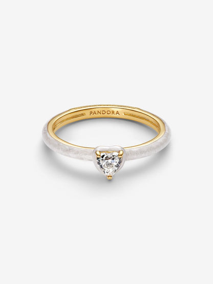 Anello Pandora White Chakra Heart Pandora ME Placcatura in Oro 14k