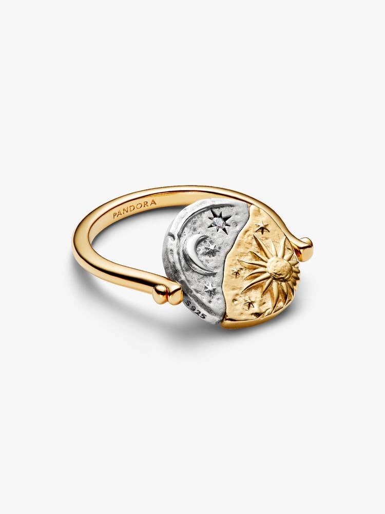 Anello Pandora Medallion Sole e Luna "Per Aspera Ad Astra" Reversibile - 164810C01