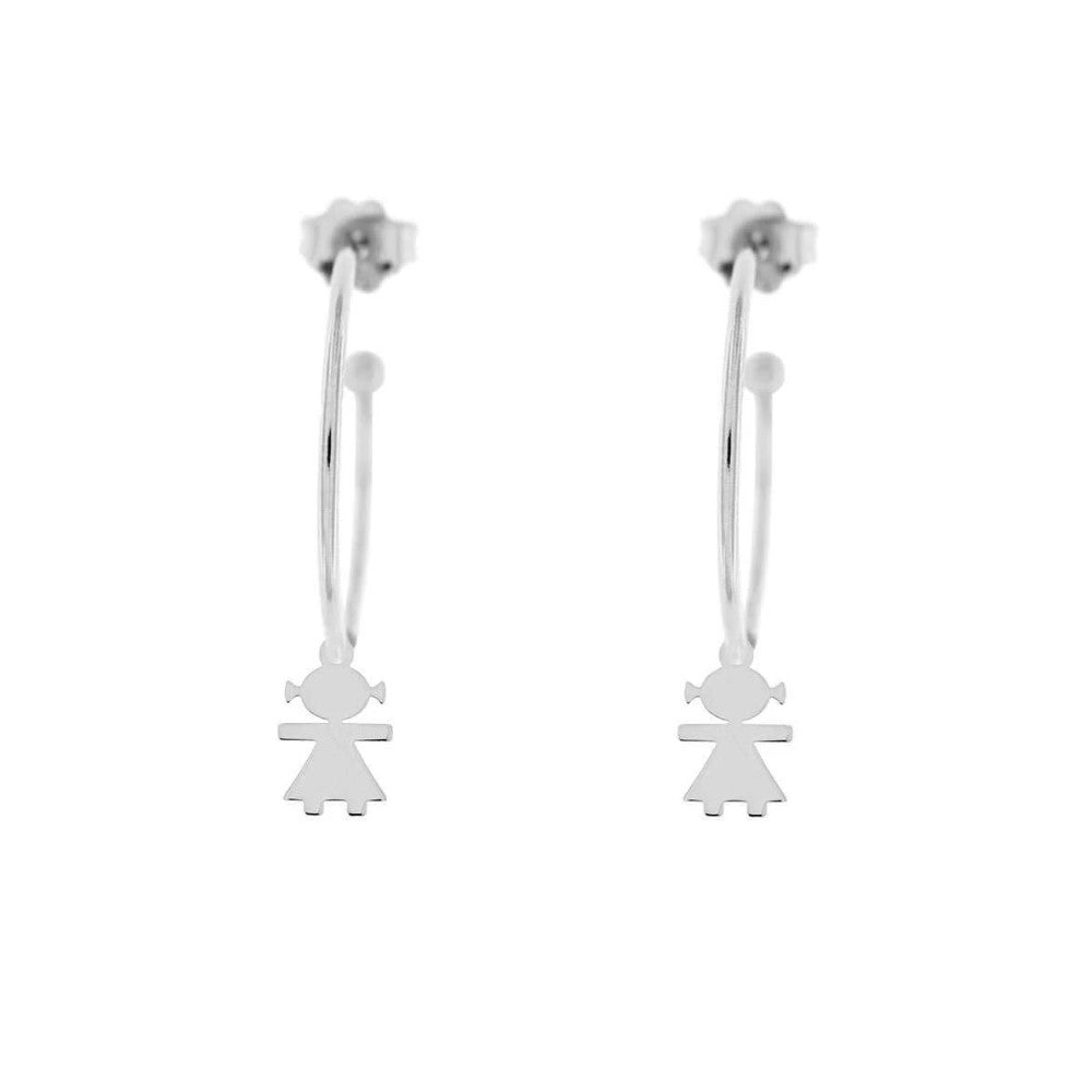 Rue Des Mille Hoop Earrings with Micro Baby Pendant ORD4BIMBA