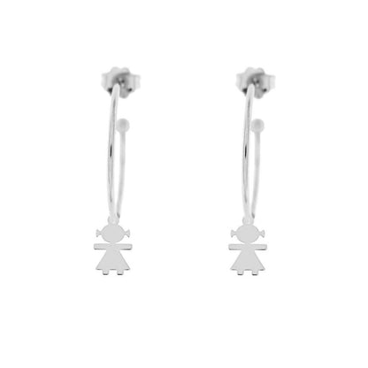 Rue Des Mille Hoop Earrings with Micro Baby Pendant ORD4BIMBA