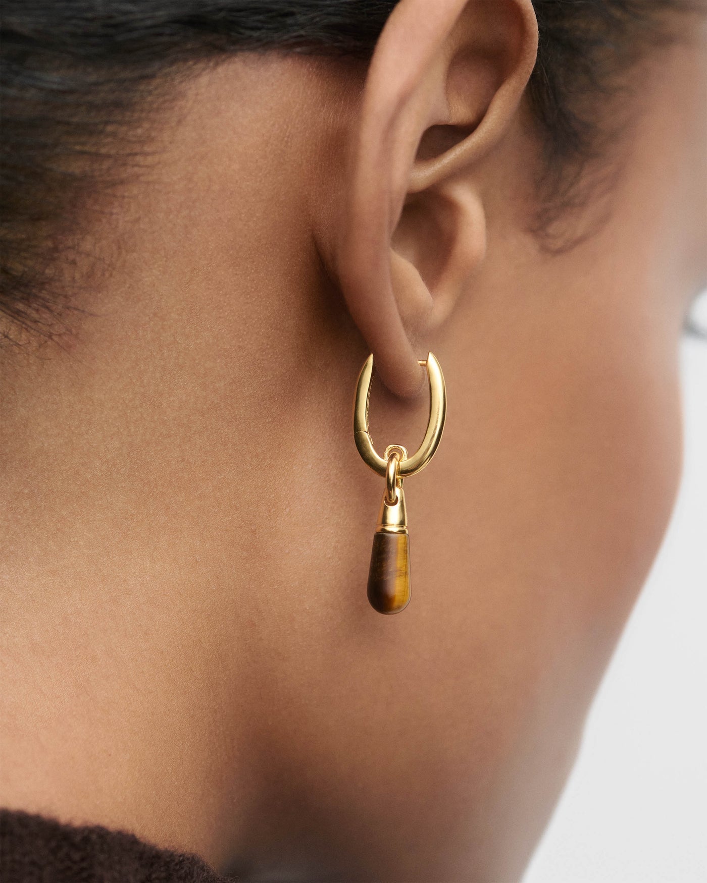 Piercing PD PAOLA Orecchino a cerchio singolo occhio di tigre Jupiter PGB1-376-U