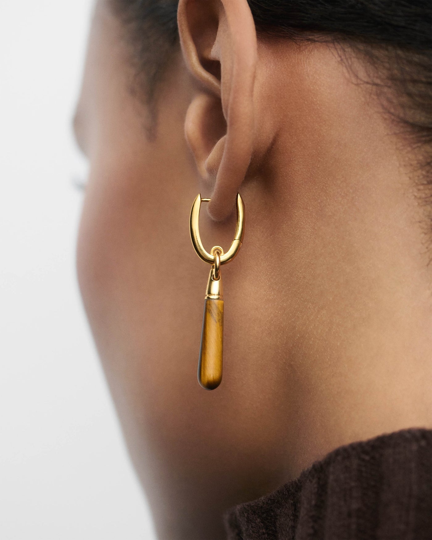 Piercing PD PAOLA Orecchino a cerchio singolo occhio di tigre large Jupiter PGB1-377-U