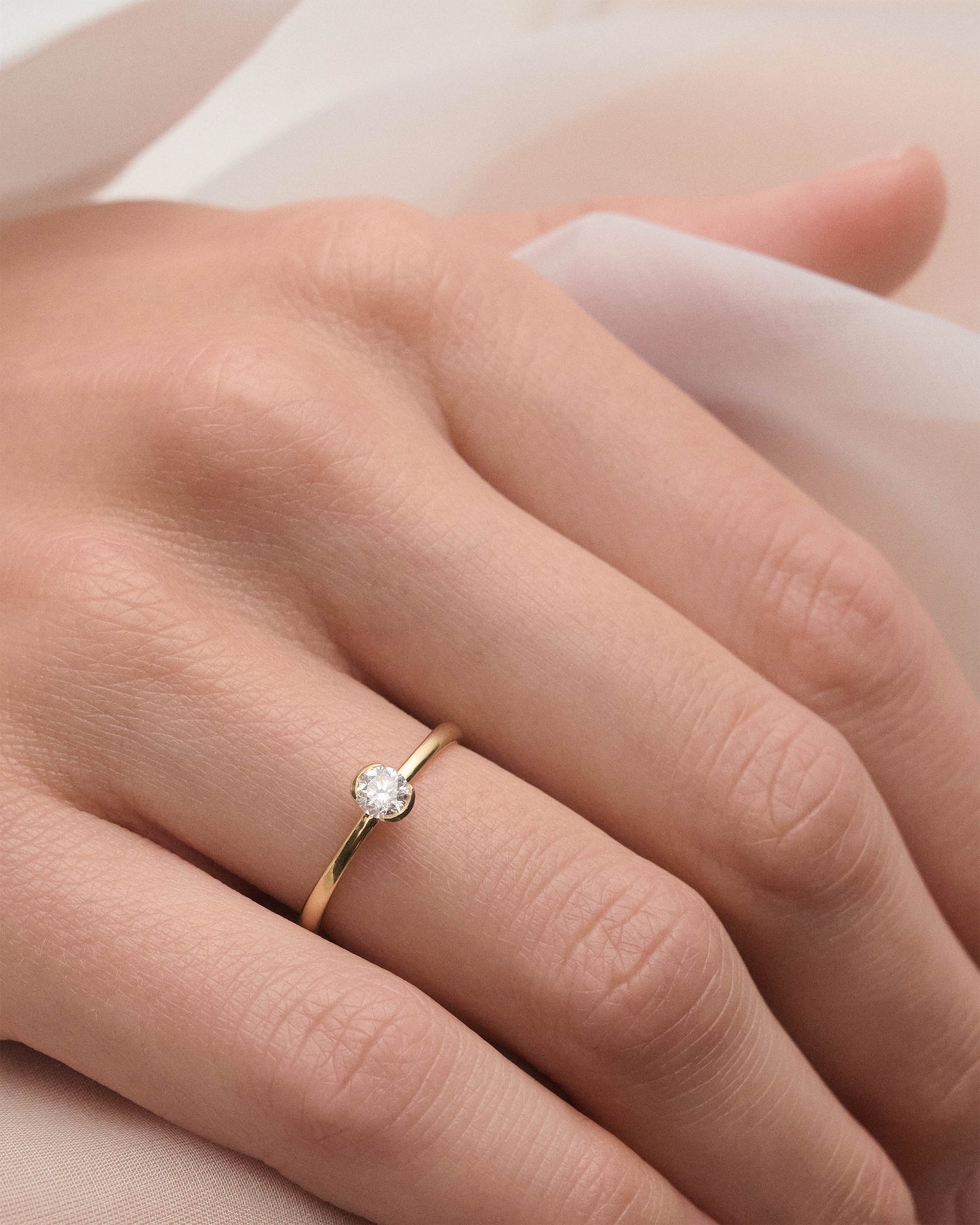 Anello PD PAOLA Anello solitario in diamante e oro Grace Mini AN05-E77