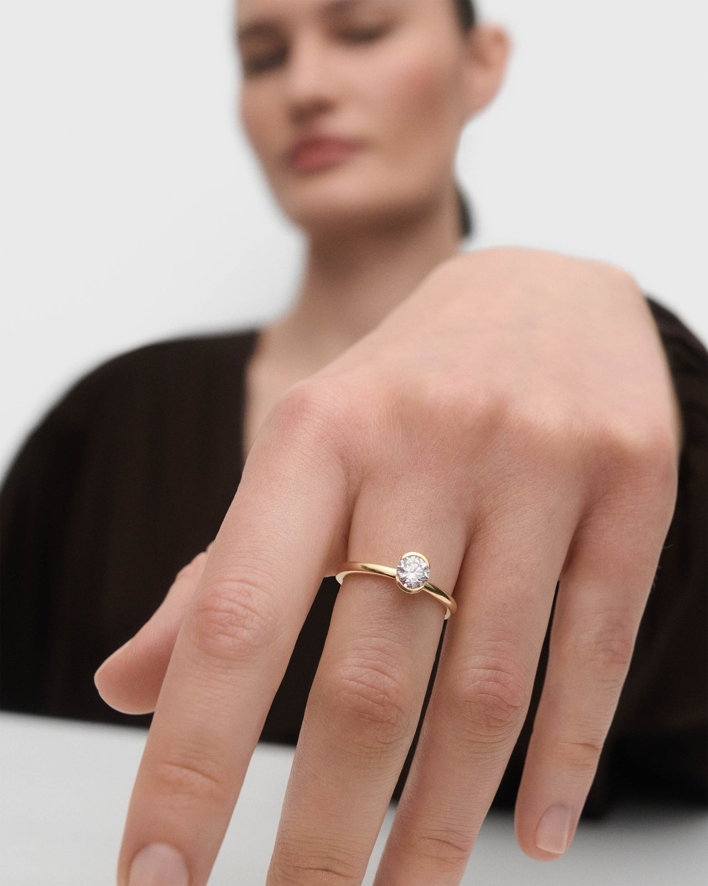 Anello PD PAOLA Anello solitario in diamante e oro Grace AN05-E78