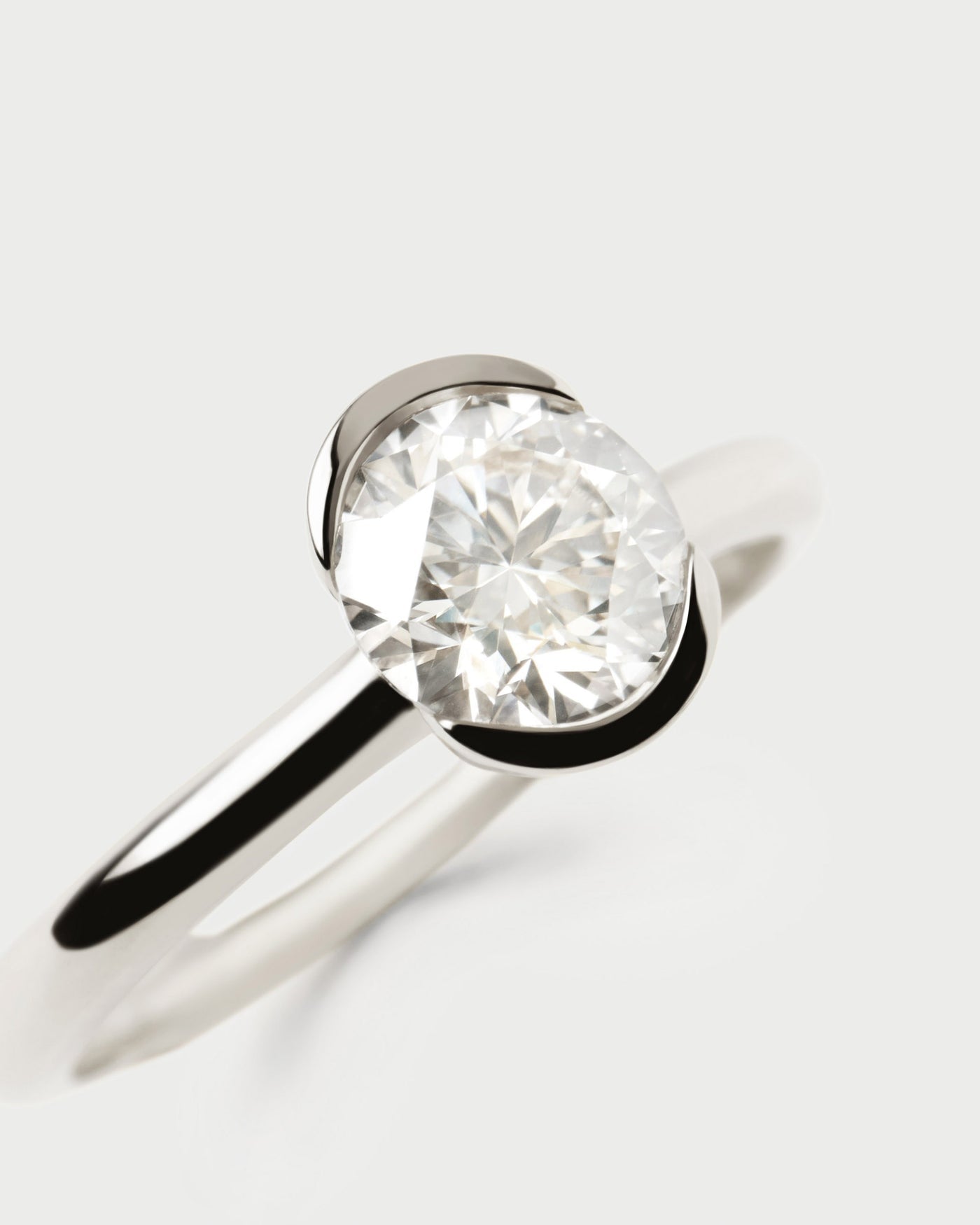 Anello PD PAOLA Anello solitario in diamante e oro bianco Grace AN06-E78
