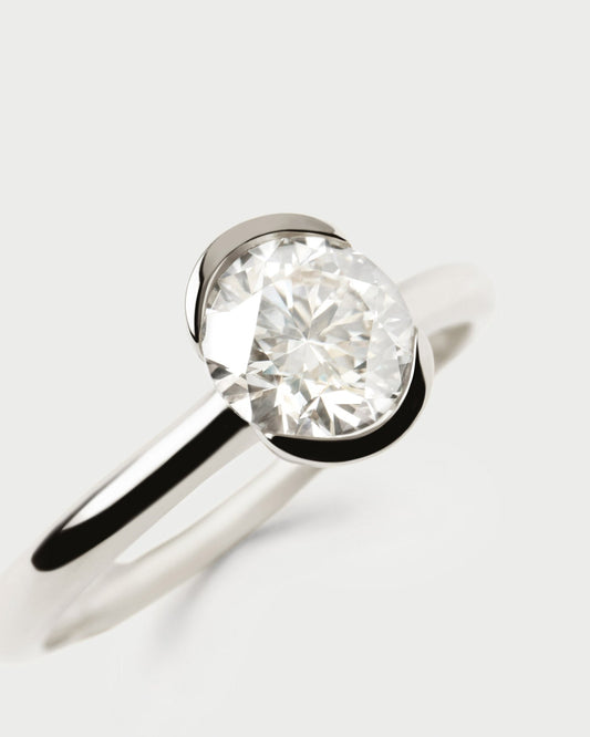 Anello PD PAOLA Anello solitario in diamante e oro bianco Grace AN06-E78