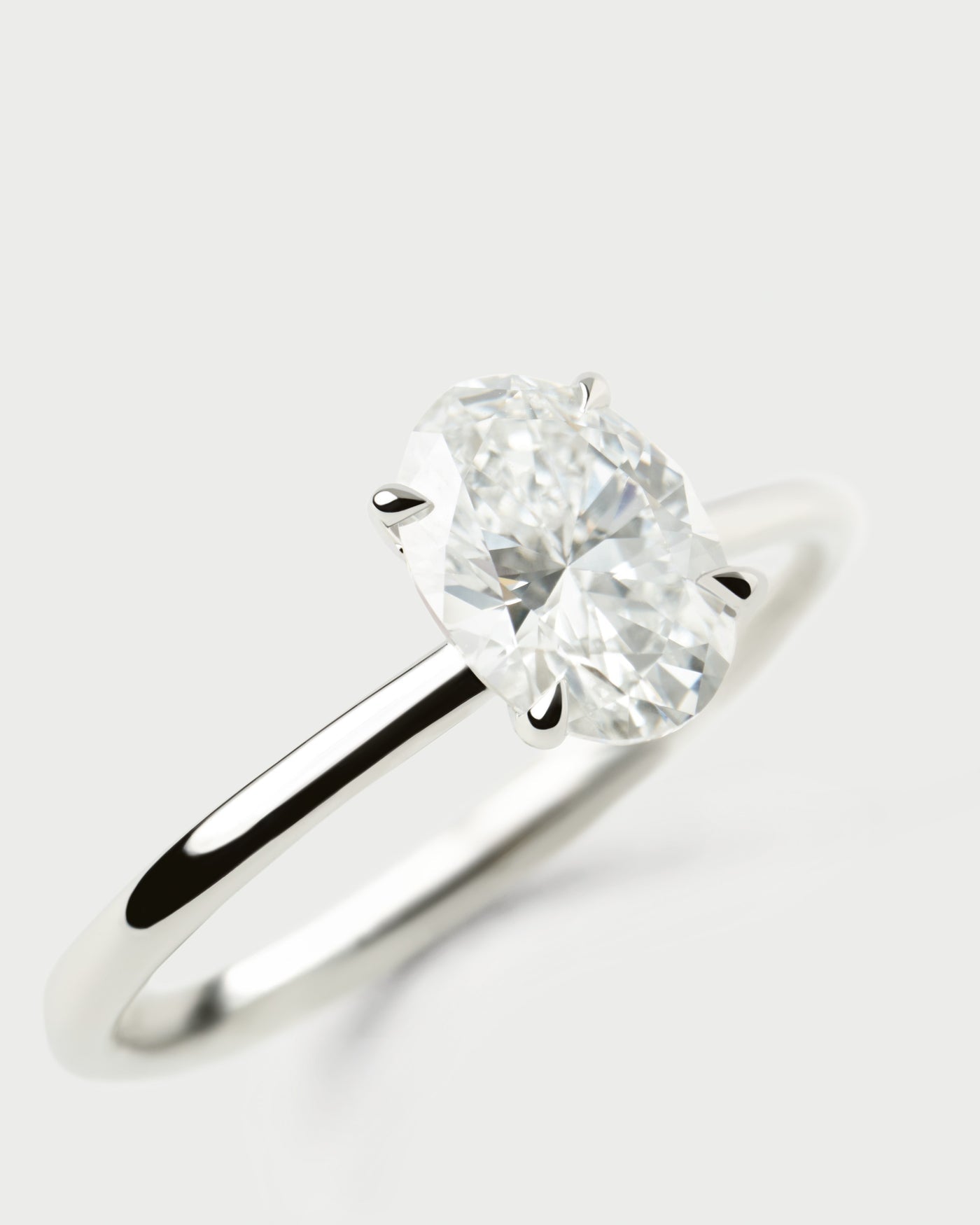 Anello PD PAOLA Anello solitario in diamante e oro bianco Ace AN06-E82