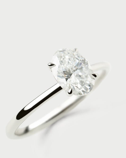 Anello PD PAOLA Anello solitario in diamante e oro bianco Ace AN06-E82