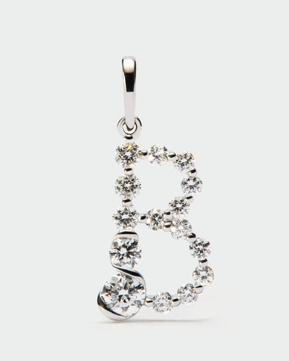 Pendente PD PAOLA Pendente con iniziale B en in diamanti e oro bianco PE06-150-U