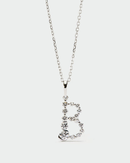 Pendente PD PAOLA Pendente con iniziale B en in diamanti e oro bianco PE06-150-U
