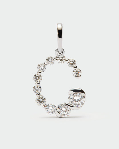 Pendente PD PAOLA Pendente con iniziale C en in diamanti e oro bianco PE06-151-U