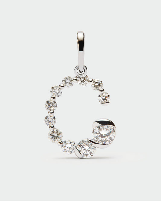 Pendente PD PAOLA Pendente con iniziale C en in diamanti e oro bianco PE06-151-U