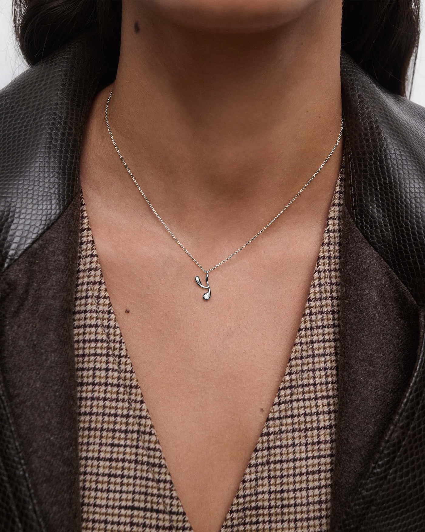 Collana PD PAOLA Y initial silver pendant necklace CO02-B98-U