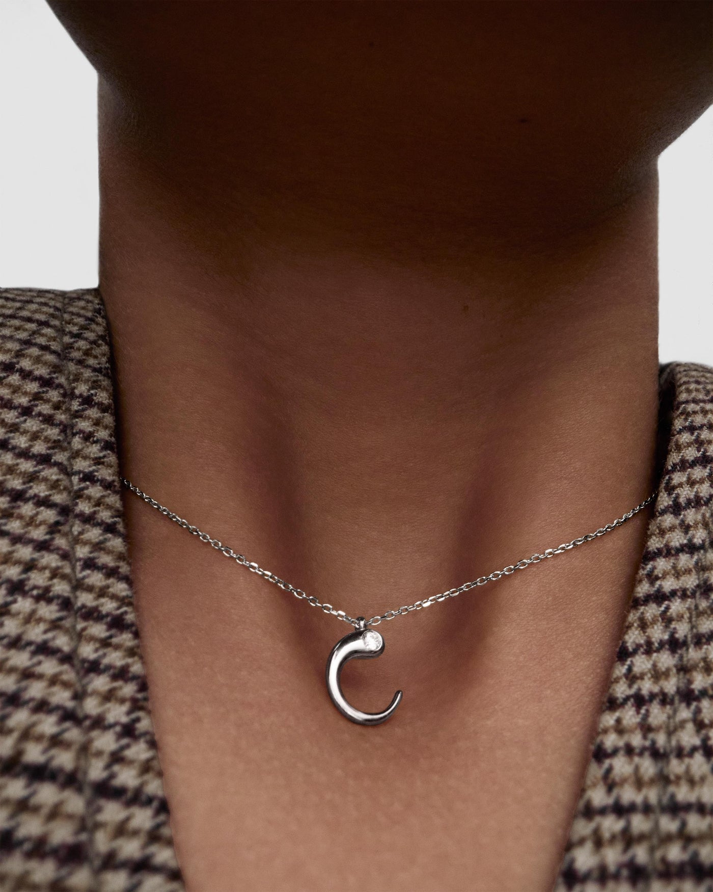 Collana PD PAOLA C initial silver pendant necklace CO02-B76