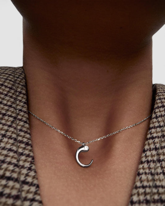 Collana PD PAOLA C initial silver pendant necklace CO02-B76