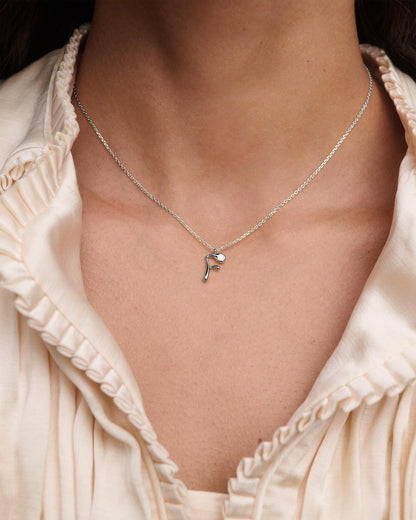 Collana PDPAOLA con ciondolo in argento con l’iniziale F CO02-B79-U