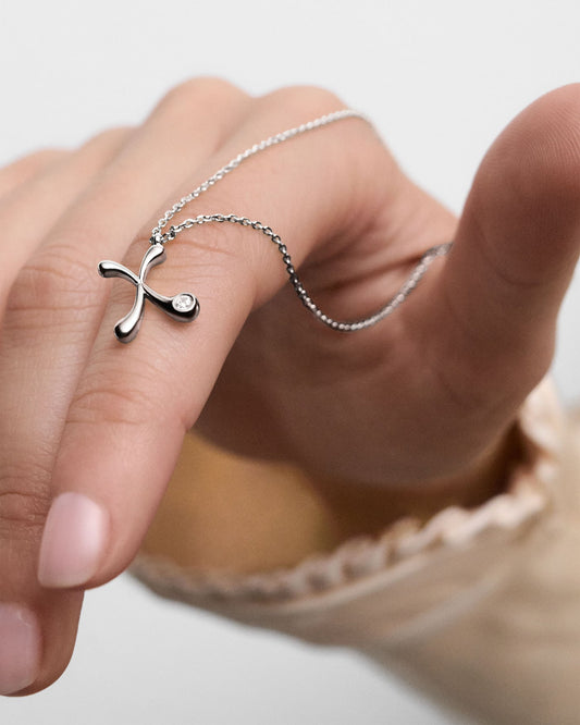 Collana PD PAOLA X initial silver pendant necklace CO02-B97-U