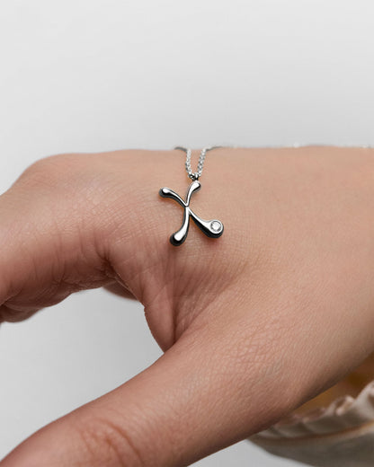 Collana PD PAOLA X initial silver pendant necklace CO02-B97-U