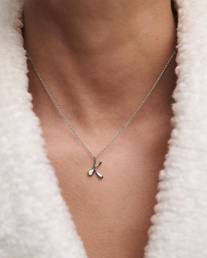 Collana PDPAOLA con ciondolo in argento con l’iniziale K CO02-B84-U