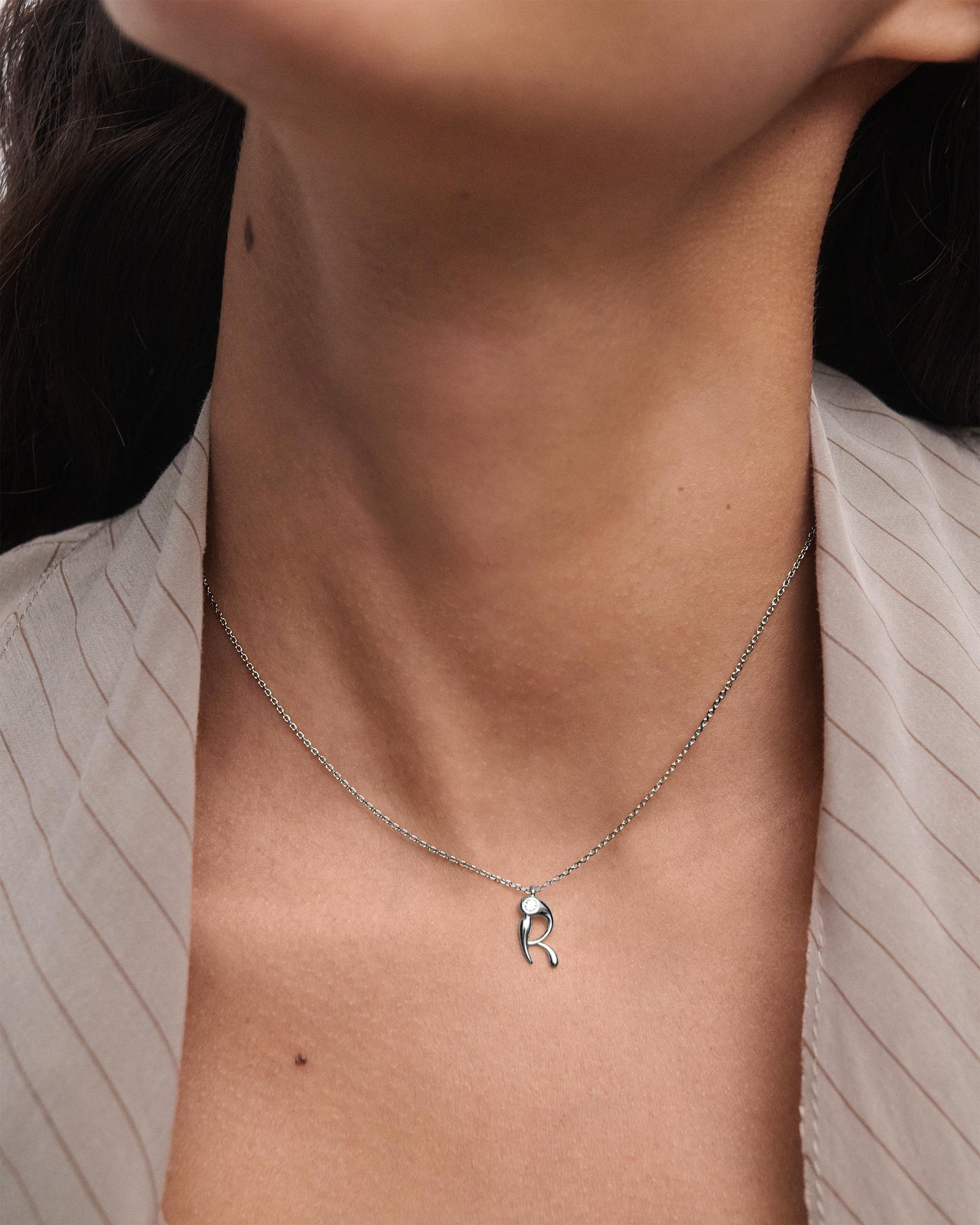 Collana PD PAOLA R initial silver pendant necklace CO02-B91