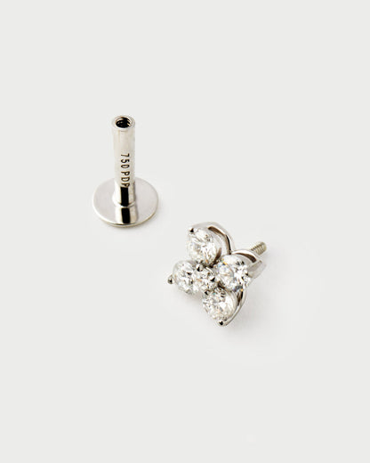 Piercing PD PAOLA Orecchino singolo Maggie in diamanti e oro bianco PG06-378-U