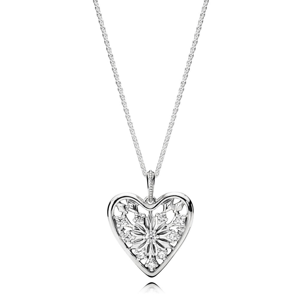 Winter Heart Pendant Necklace 396369CZ-80