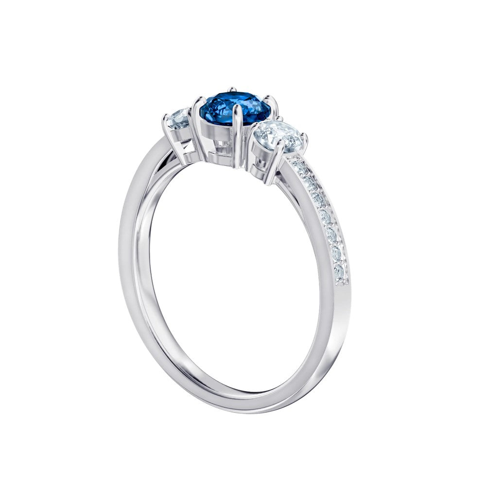 Anello Swarovski Attract Trilogy Round Azzurro
