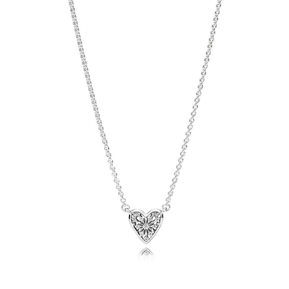 Winter Heart Pendant Necklace 396370CZ-45