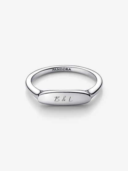 Anello Pandora Fascia con barra da incidere Argento Sterling 925