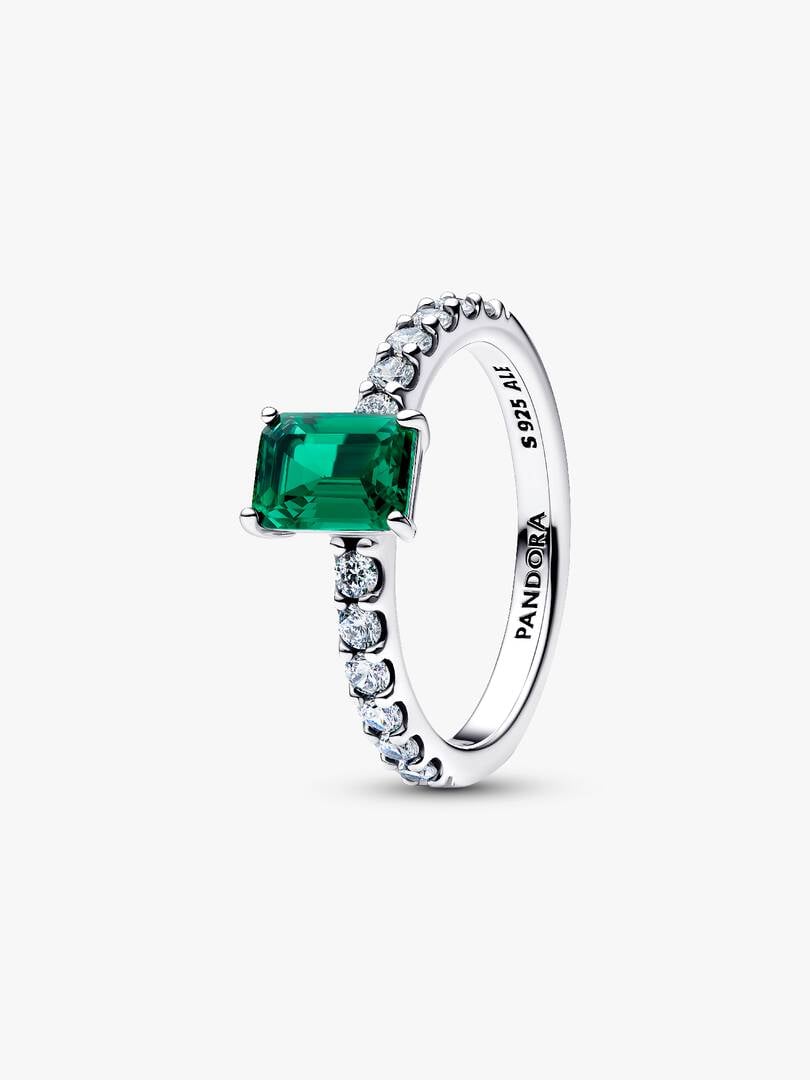 Anello Pandora Taglio Baguette Verde 194506C01