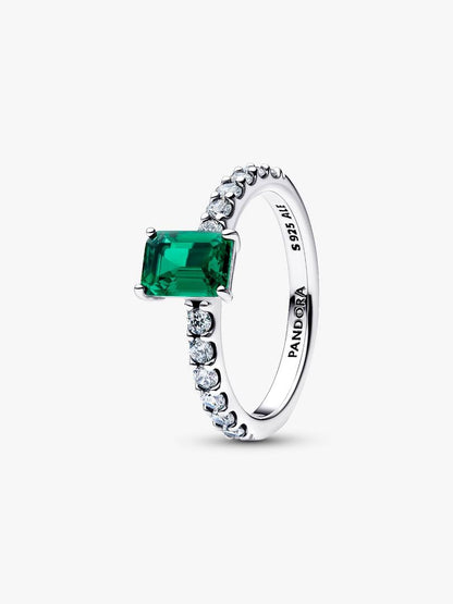 Anello Pandora Taglio Baguette Verde 194506C01