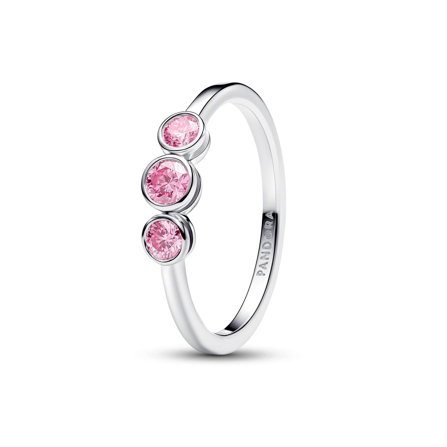 Anello Pandora Era Bezel con tre diamanti creati in laboratorio rosa - 194800C01