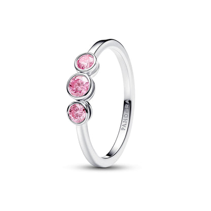 Anello Pandora Era Bezel con tre diamanti creati in laboratorio rosa - 194800C01
